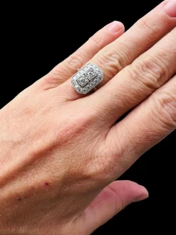 Bague Or Blanc Pavage De Brillants