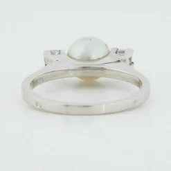 Bague Or blanc Perle Diamants