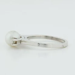 Bague Or blanc Perle Diamants