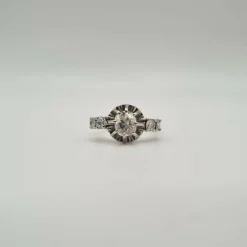 Bague or blanc, platine, diamants taille ancienne