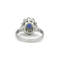 Bague Or blanc Platine Saphir Diamants