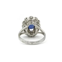 Bague Or blanc Platine Saphir Diamants