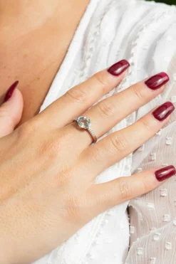 Bague Or blanc Prasiolite