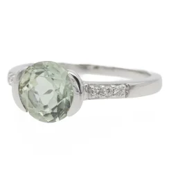 Bague Or blanc Prasiolite