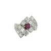 Bague or blanc rubis diamants