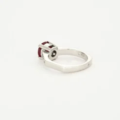 Bague Or Blanc Rubis Diamants