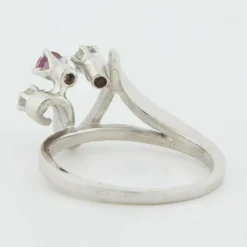 Bague Or blanc Rubis Diamants
