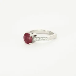 Bague Or Blanc Rubis Diamants