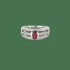 BAGUE OR BLANC RUBIS ET DIAMANTS