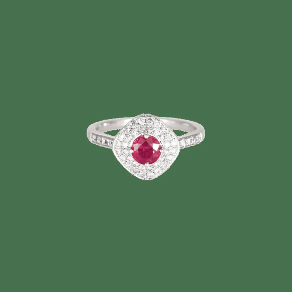 BAGUE OR BLANC, RUBIS ET DIAMANTS