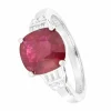 Bague Or blanc Rubis et Diamants