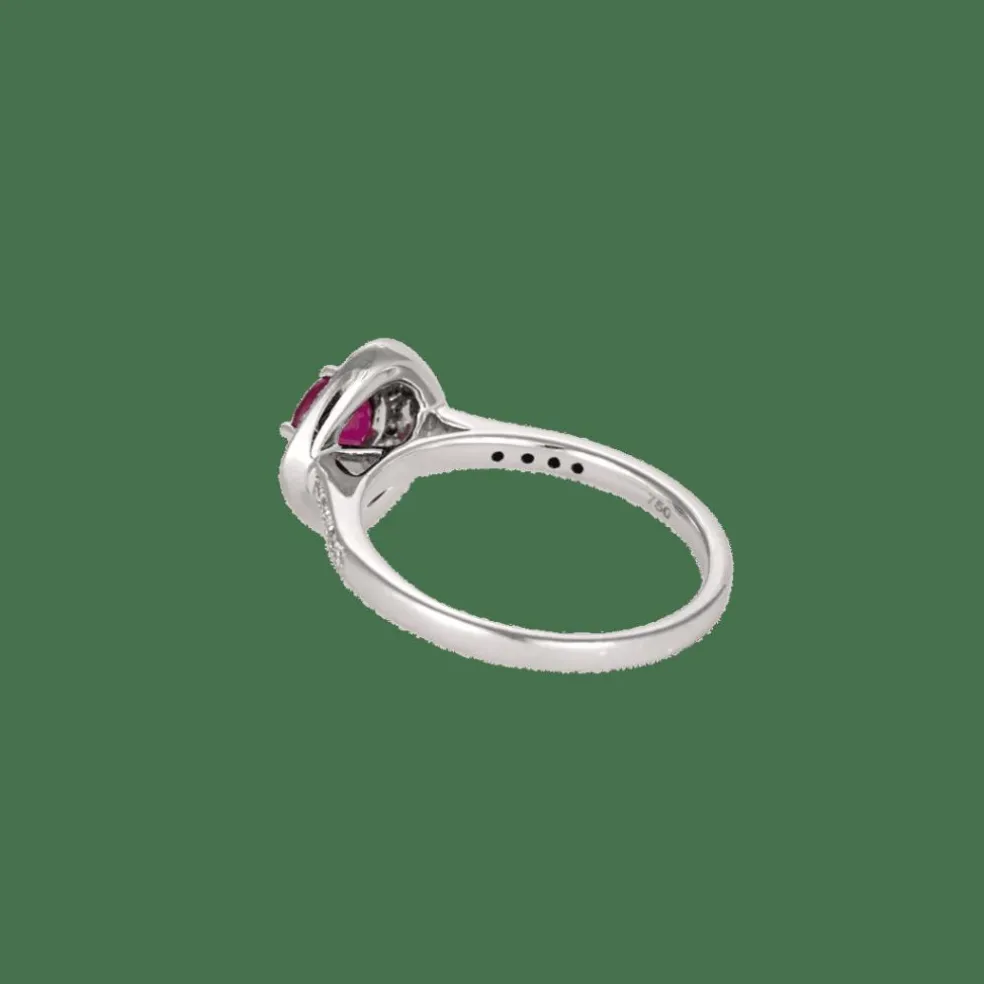BAGUE OR BLANC, RUBIS ET DIAMANTS