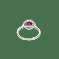 BAGUE OR BLANC, RUBIS ET DIAMANTS