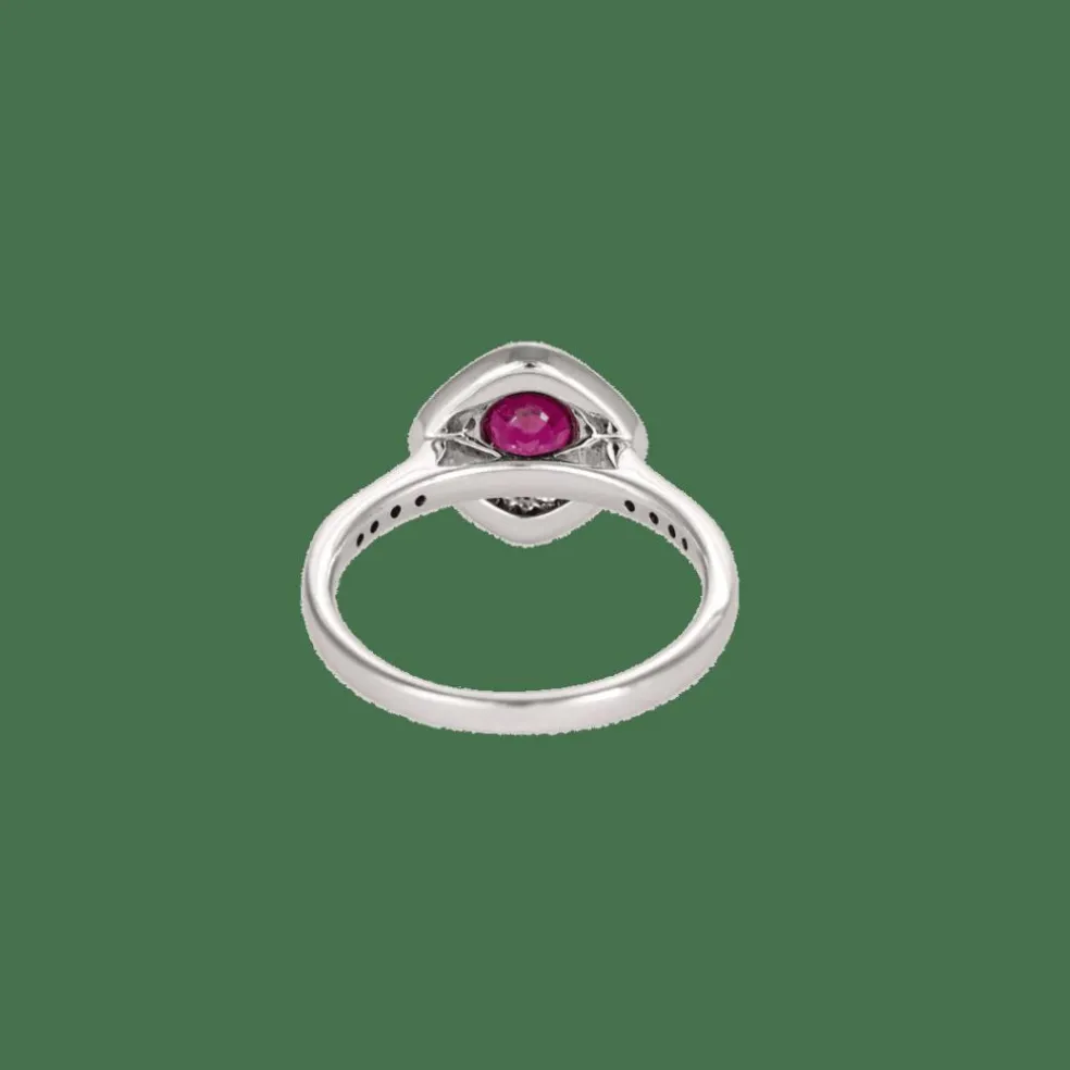 BAGUE OR BLANC, RUBIS ET DIAMANTS