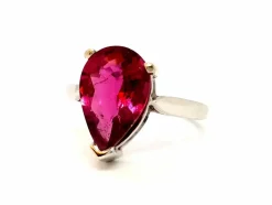 Bague Or blanc Rubélite