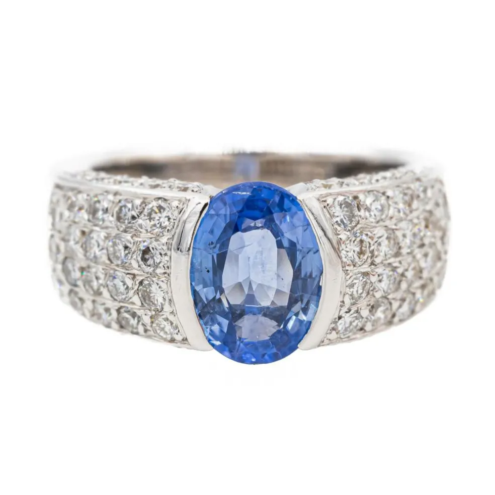 Bague Or blanc Saphir