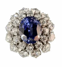 Bague or blanc Saphir