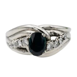 Bague Or blanc Saphir