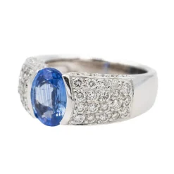 Bague Or blanc Saphir