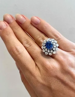Bague or blanc Saphir