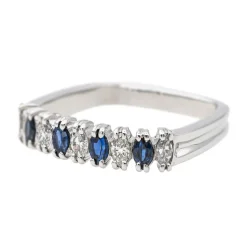 Bague Or blanc Saphir
