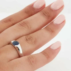 Bague Or Blanc Saphir