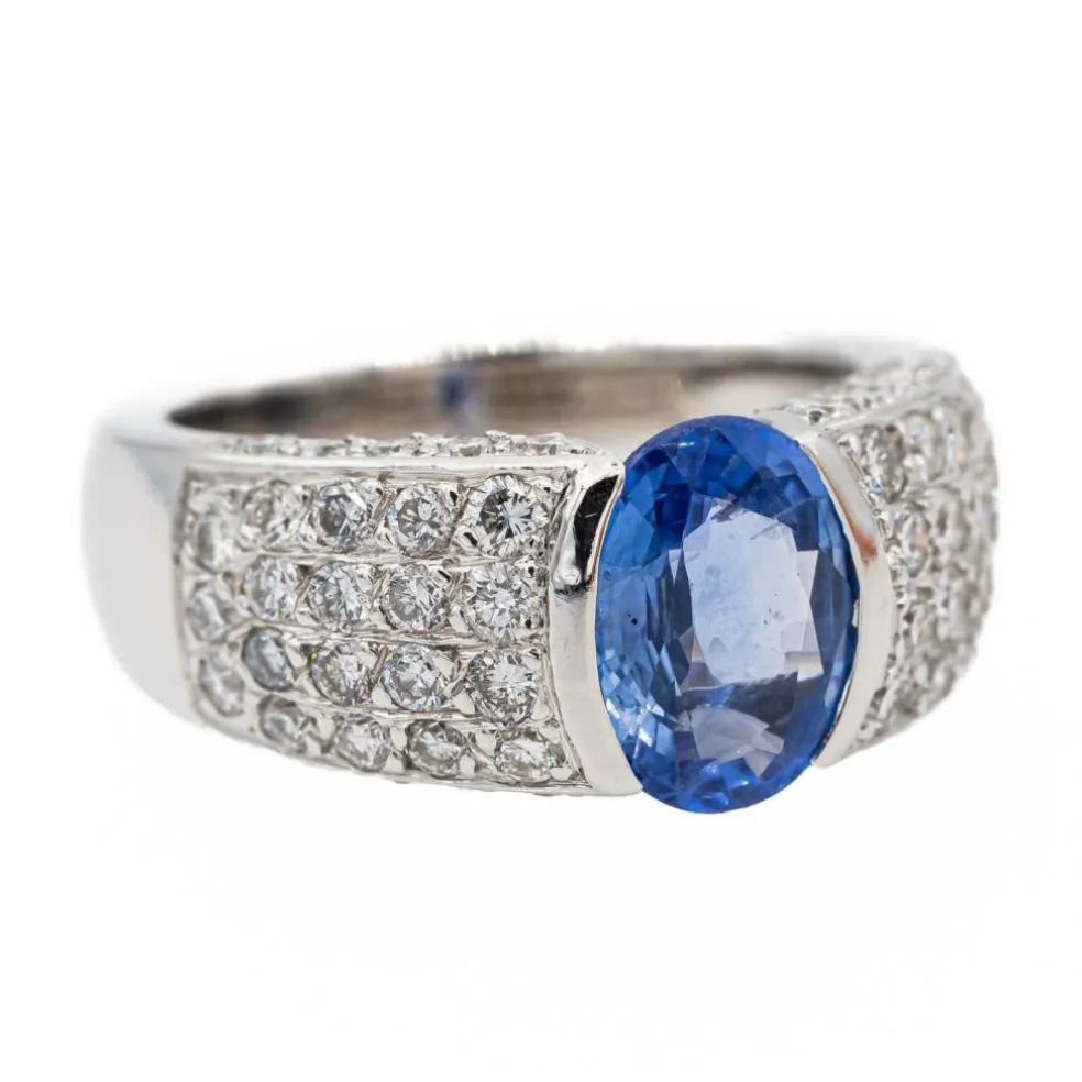 Bague Or blanc Saphir