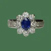 BAGUE OR BLANC SAPHIR 14 DIAMANTS