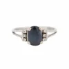 Bague Or blanc Saphir Diamants