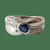 Bague or blanc saphir diamants