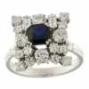 Bague Or blanc Saphir Diamants