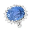 Bague Or blanc Saphir Diamants