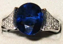 Bague Or blanc Saphir Diamants