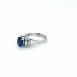 Bague Or Blanc Saphir Diamants