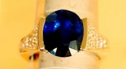 Bague Or blanc Saphir Diamants