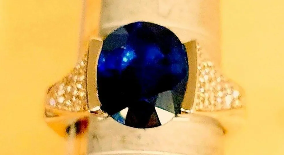 Bague Or blanc Saphir Diamants
