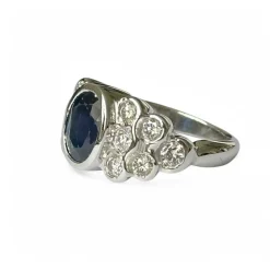 Bague or blanc saphir diamants