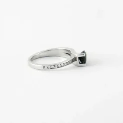 Bague Or blanc Saphir Diamants