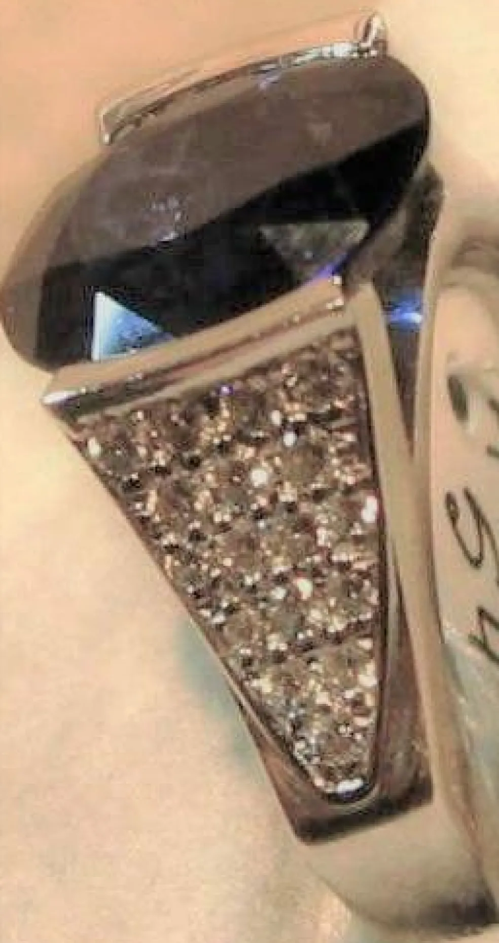 Bague Or blanc Saphir Diamants