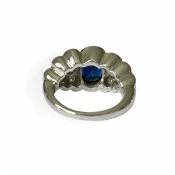 Bague or blanc saphir diamants