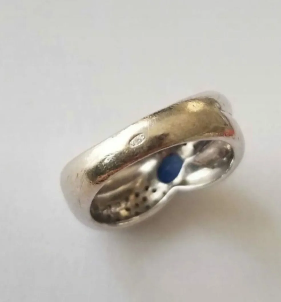 Bague or blanc saphir diamants