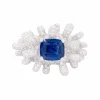 Bague or blanc, saphir et diamants.