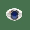 Bague or blanc saphir et diamants