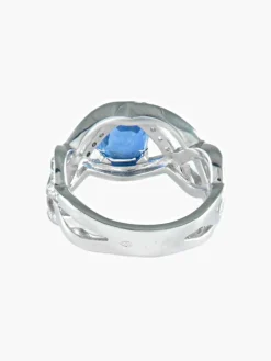BAGUE OR BLANC SAPHIR ET DIAMANTS