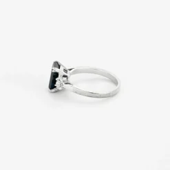 Bague or blanc saphir et diamants