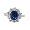 Bague or blanc saphir naturel, diamants naturels