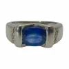 Bague or blanc saphir non-chauffé