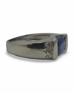 Bague or blanc saphir non-chauffé