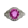 Bague or blanc saphir rose et diamants