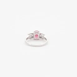Bague or blanc saphir rose diamants